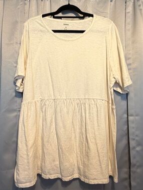 *FREE with Purchase* Sonoma Cream Peplum Short Sleeve Jersey Tee